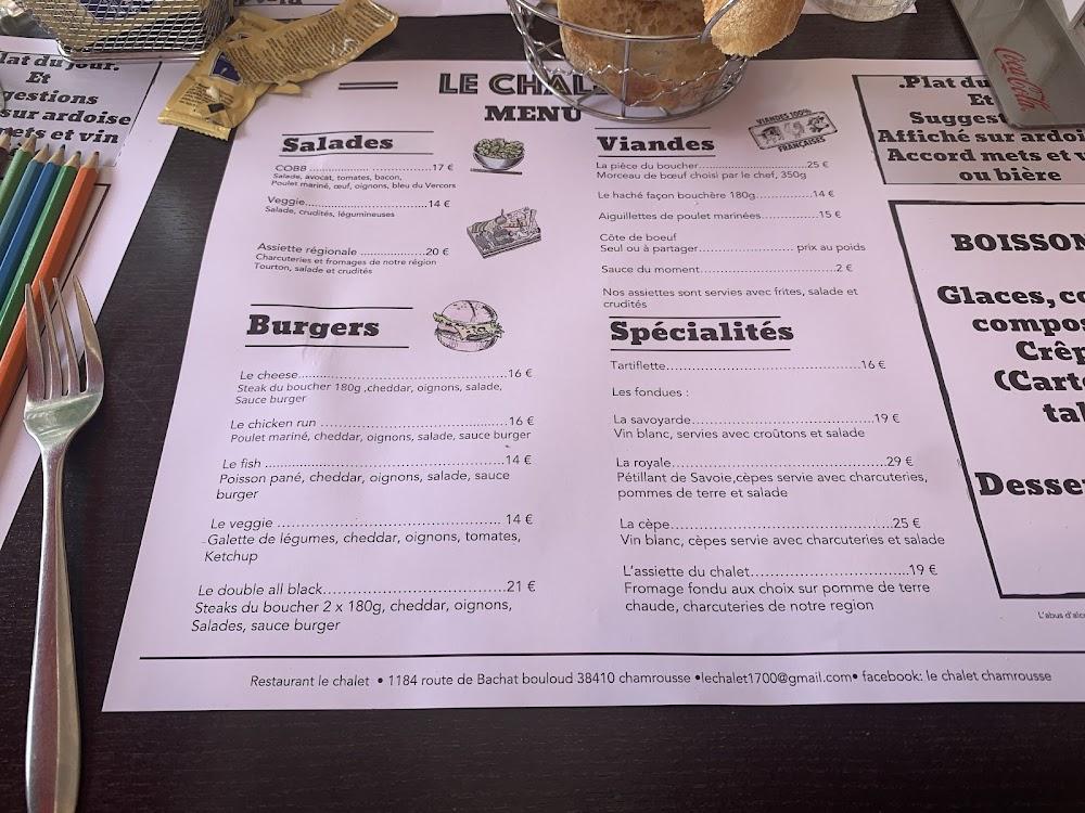 Le Chalet - Menu Image 3